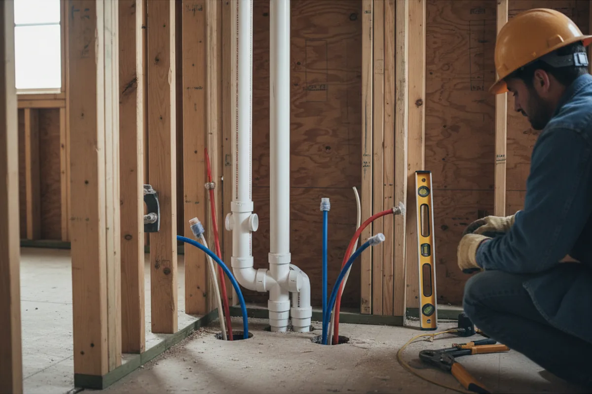 Drain and supply rough-in during Sump Pump Repair in Winter Park